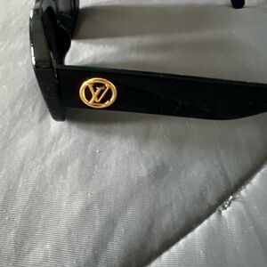 Louis Vuitton Black Sunglasses with Gold LV Emblem